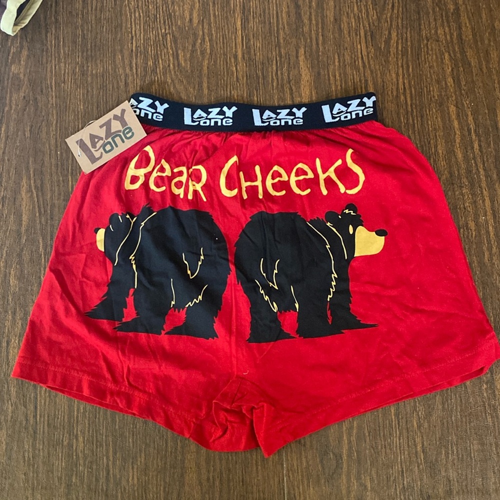 Lazy One boxers size small. “Bear Cheeks” 100% Cotton